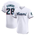 TRASK M.Marlins #28 Kyle Stowers Player White  Home Limited Elite Stitched Jerseys
