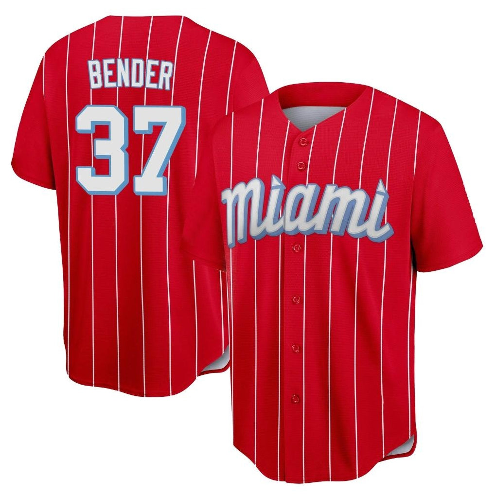 TRASK M.Marlins #37 Anthony Bender Player Red City Connect Home Game Stitched Jerseys