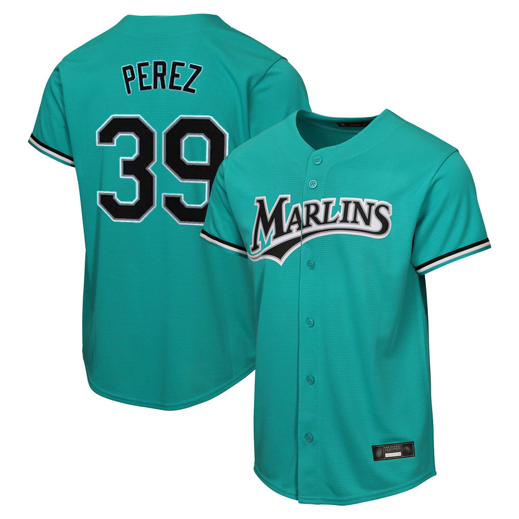 TRASK M.Marlins #39 Eury Perez Player Teal Home Game Stitched Jerseys