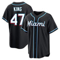 TRASK M.Marlins #47 John King Player Black Fashion Out Home Game Stitched Jerseys