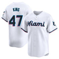 TRASK M.Marlins #47 John King Player White  Home Limited Stitched Jerseys