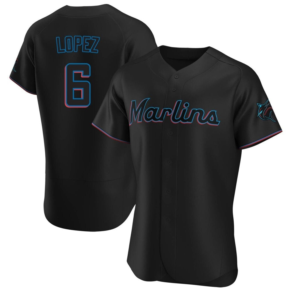 TRASK M.Marlins #6 Otto Lopez Player Black Home Limited Elite Stitched Jerseys