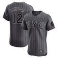 TRASK NY.Mets #12 Francisco Lindor Player Gray City Connect Limited Elite Home Stitched Jerseys