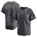 TRASK NY.Mets #12 Francisco Lindor Player Gray City Connect Limited Stitched Jerseys