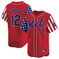 TRASK NY.Mets #12 Francisco Lindor Player Red 2025 Independence Day Vapor Premier Limited  Stitched Jerseys