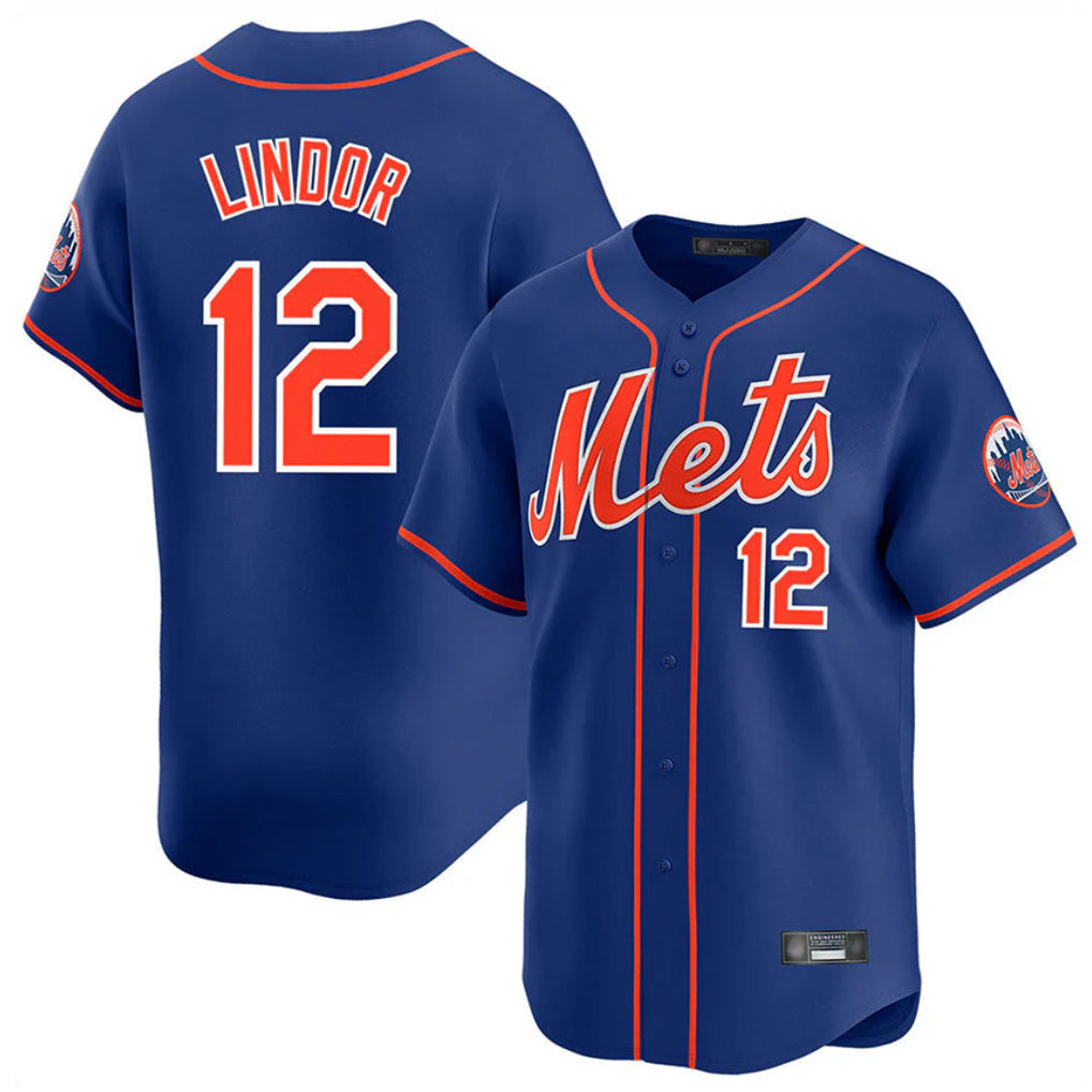 TRASK NY.Mets #12 Francisco Lindor Player Royal Home Limited Stitched Jerseys