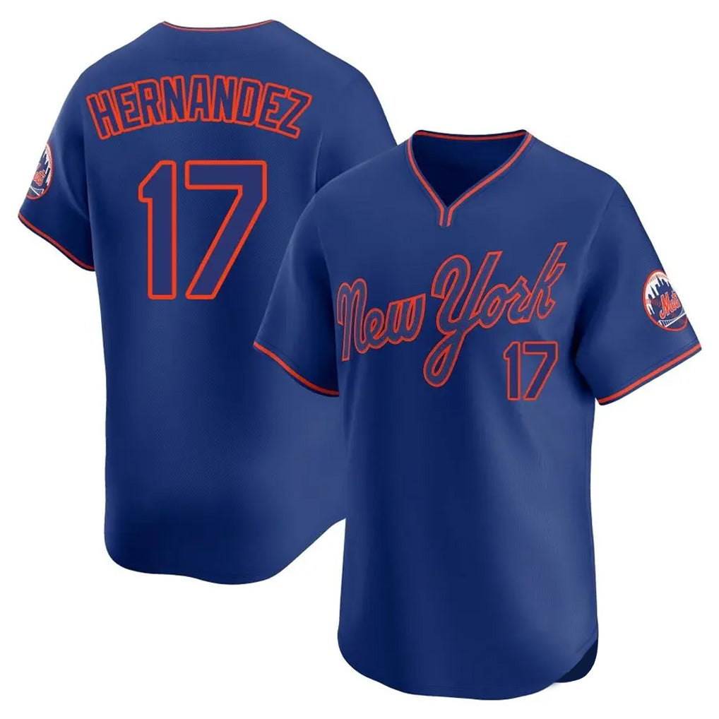 TRASK NY.Mets #17 Keith Hernandez Player Royal T-shirt Home Limited Elite Stitched Jerseys