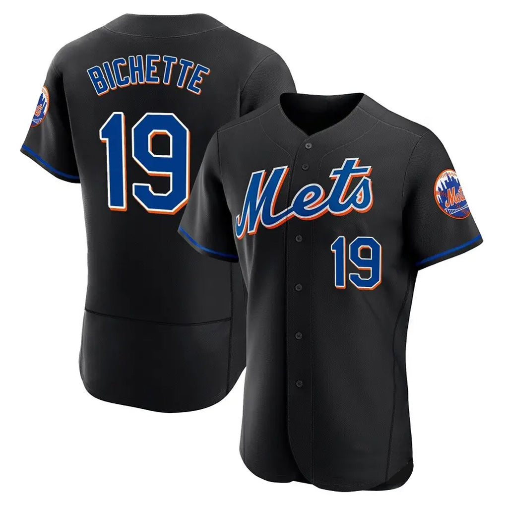 TRASK NY.Mets #19 Bo Bichette Player Black Replica Home Limited Elite Stitched Jerseys