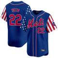 TRASK NY.Mets #22 Juan Soto Player Royal 2025 Independence Day Vapor Premier Limited  Stitched Jerseys