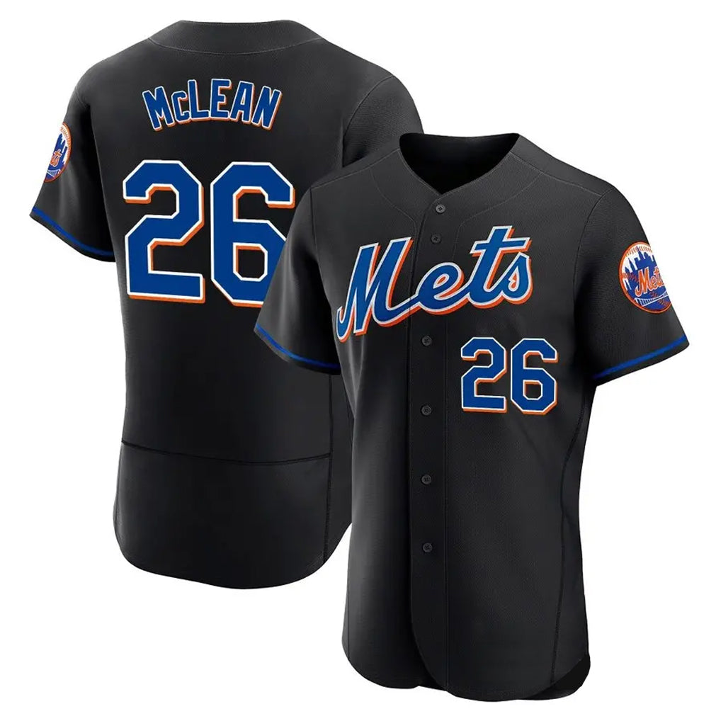 TRASK NY.Mets #26 Nolan McLean Player Black Replica Home Limited Elite Stitched Jerseys