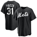 TRASK NY.Mets #31 Mike Piazza Player Black Home Game Stitched Jerseys
