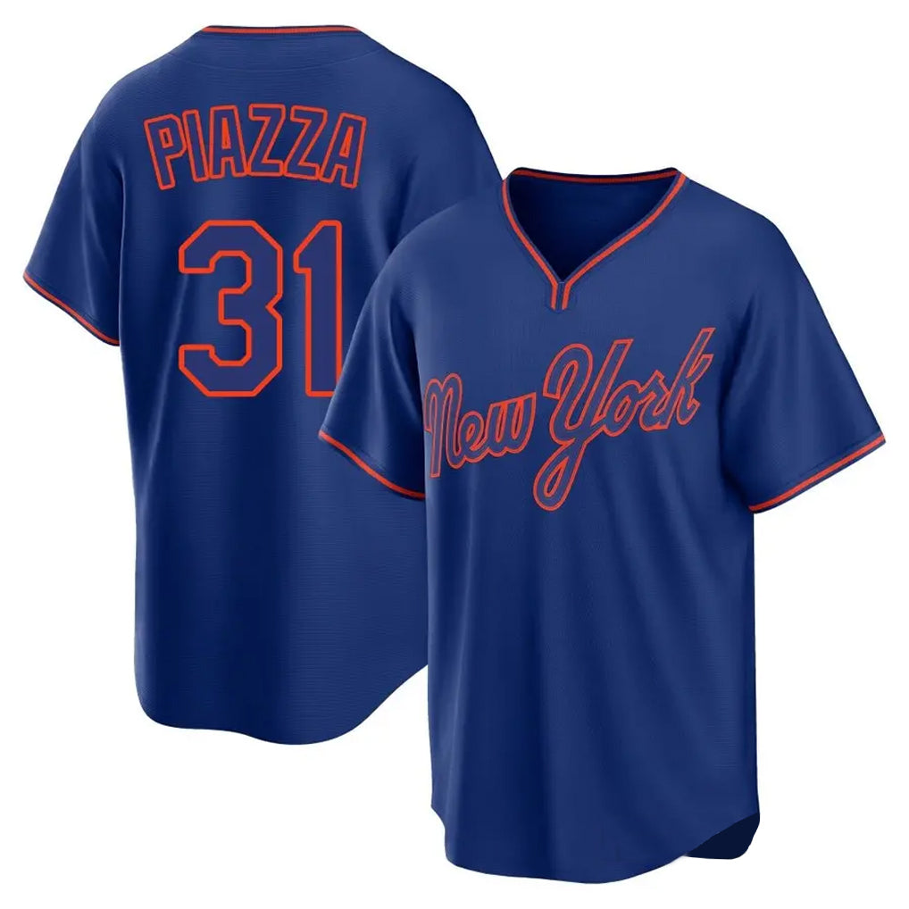 TRASK NY.Mets #31 Mike Piazza Player Royal T-shirt Home Game Stitched Jerseys