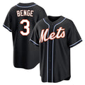 TRASK NY.Mets #3 Carson Benge Player Black Fashion Out Game Stitched Jerseys