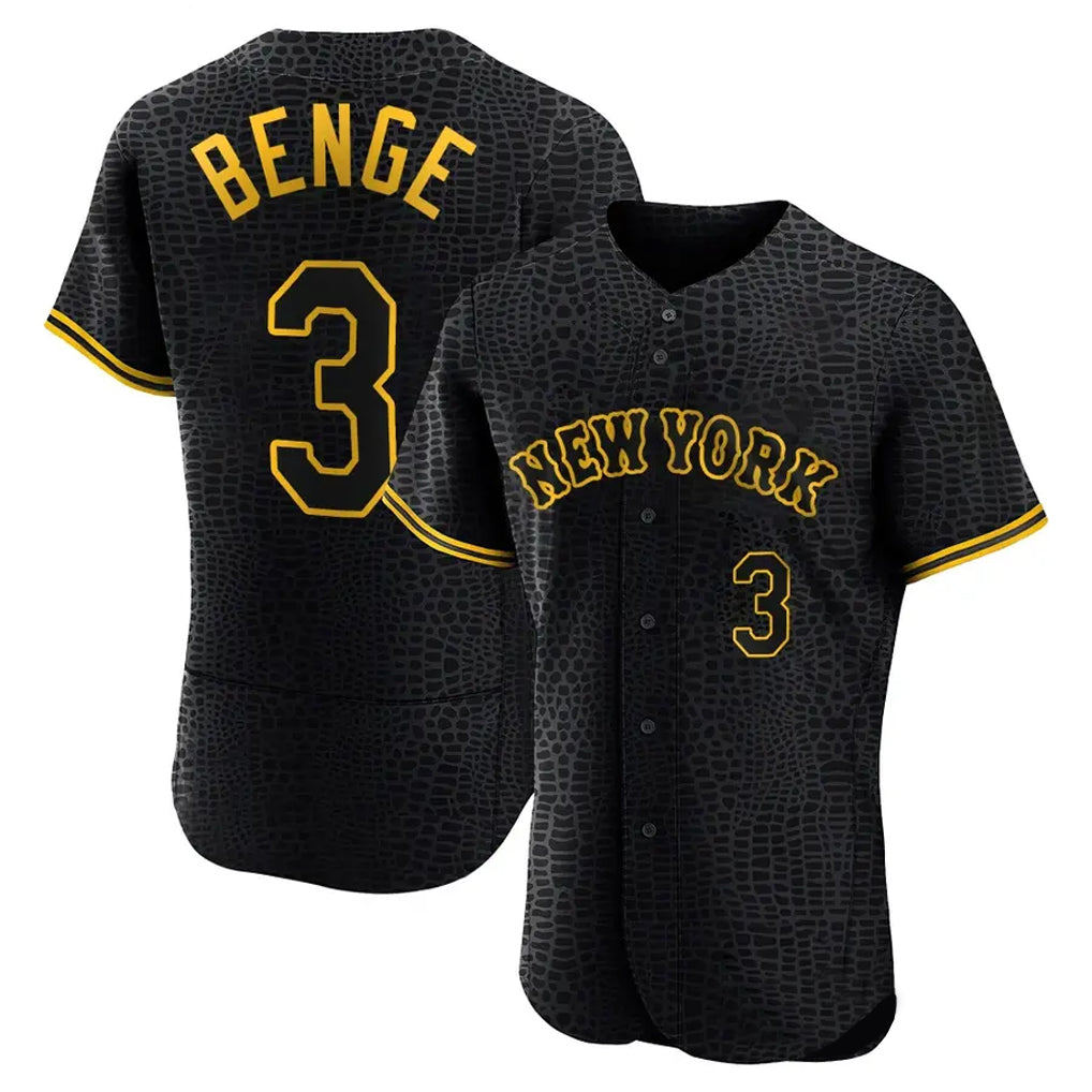 TRASK NY.Mets #3 Carson Benge Player Black Snake Skin City Home Limited Elite Stitched Jerseys