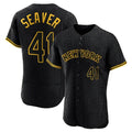 TRASK NY.Mets #41 Tom Seaver Player Black Snake Skin City Home Limited Elite Stitched Jerseys
