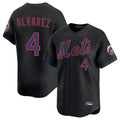 TRASK NY.Mets #4 Francisco Alvarez Player Black Alternate Home Limited Stitched Jerseys