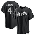 TRASK NY.Mets #4 Francisco Alvarez Player Black Home Game Stitched Jerseys