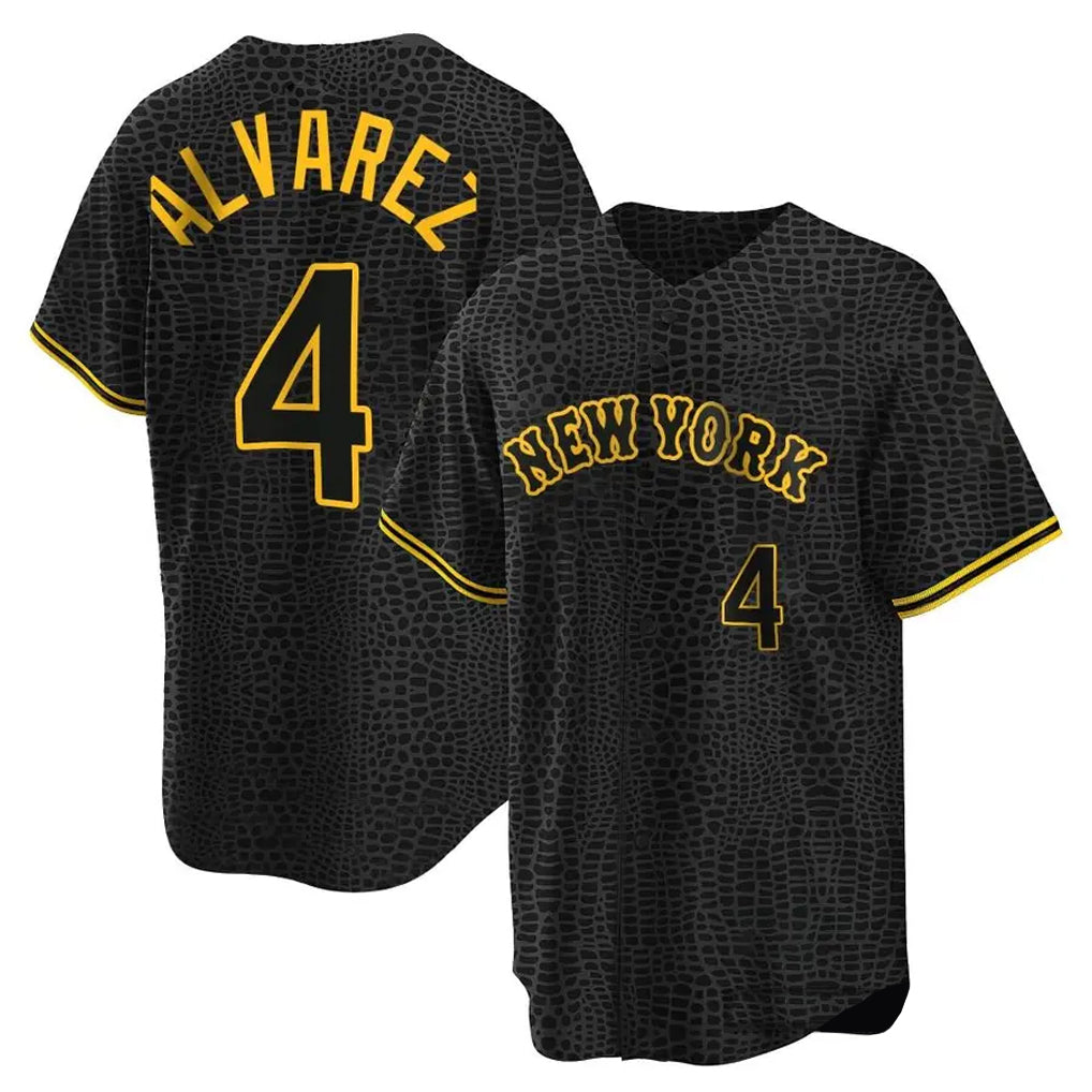 TRASK NY.Mets #4 Francisco Alvarez Player Black Snake Skin City Home Game Stitched Jerseys