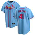 TRASK St. Louis Cardinals #41 Alec Burlesona Player Light Blue Home Game Stitched Jerseys