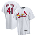 TRASK St. Louis Cardinals #41 Alec Burlesona Player White Home Game Stitched Jerseys
