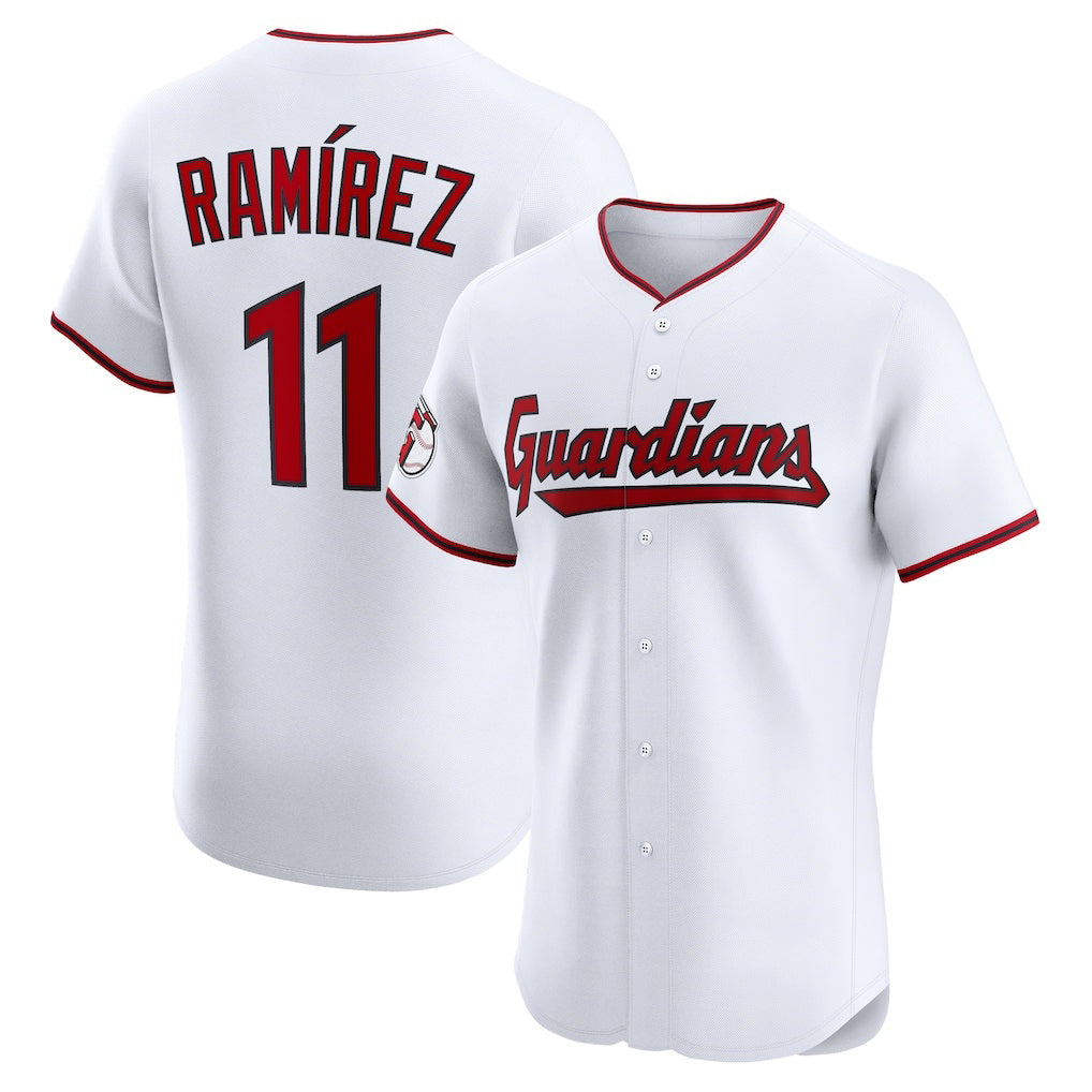 TRASK  Cleveland Guardians #11 Jos¨¦ Ram¨ªrez White  Home Elite Jersey